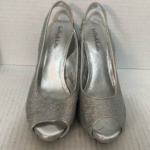 Kelly&katie shoes size 8 silver heigh heal